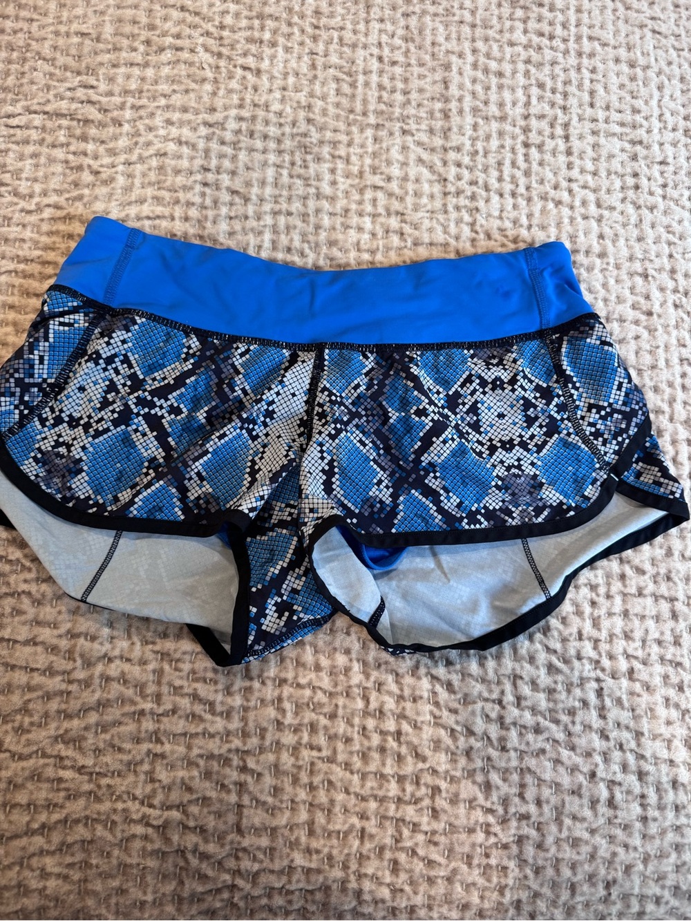 lululemon athletica Blue Snake Print Athletic Shorts